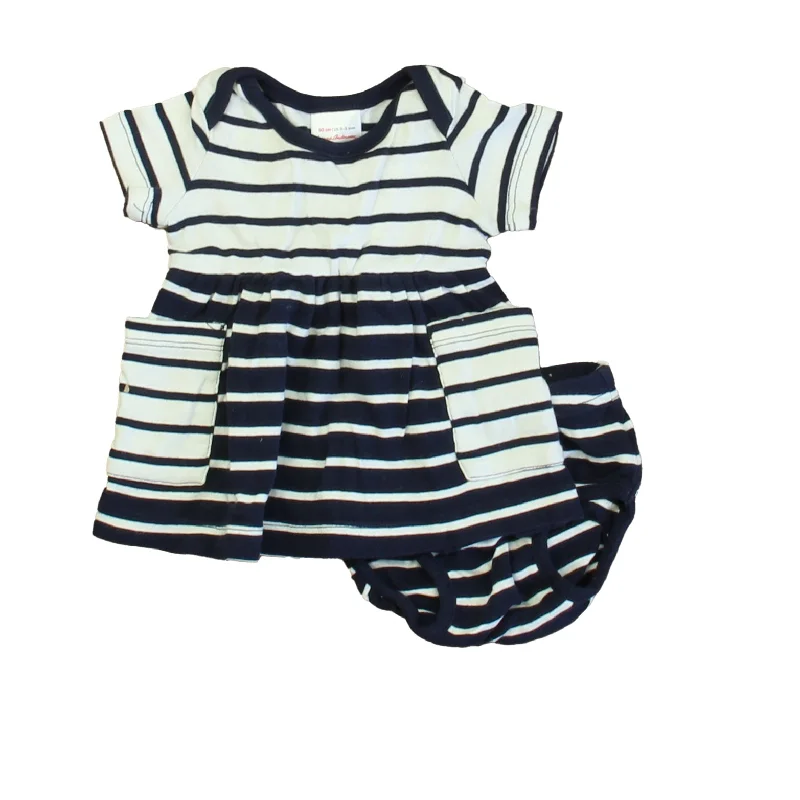 Hanna Andersson Girls Navy | White Stripe Dress