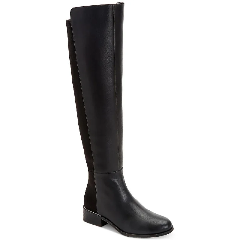 Alfani Womens Ludlowe  Leather Almond Toe Over-The-Knee Boots