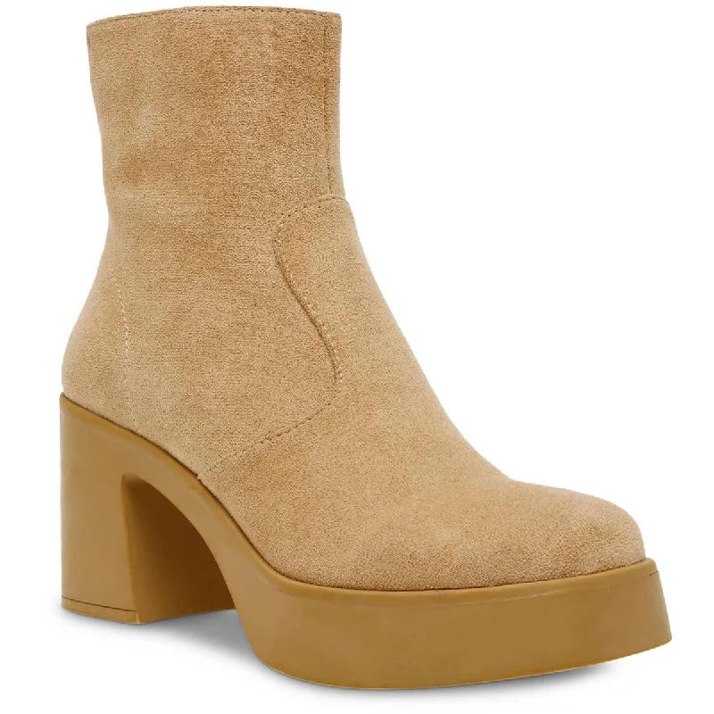 Anne Klein Womens Sierra Faux Suede Platform Ankle Boots