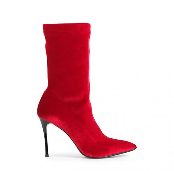 Rosso Velour Boots