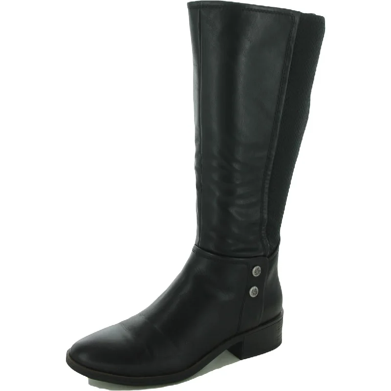 Baretraps Womens Madelyn Faux Leather Embossed Knee-High Boots