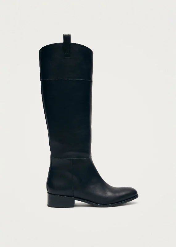 Billie Black Leather Boots