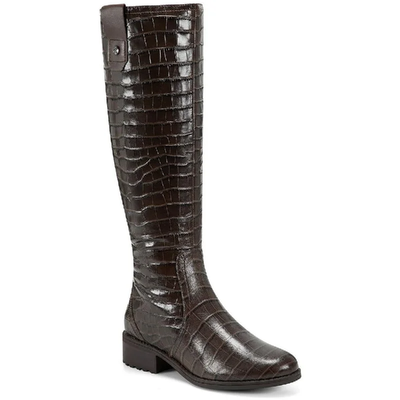 Easy Spirit Womens Rhonda Leather Block Heel Knee-High Boots