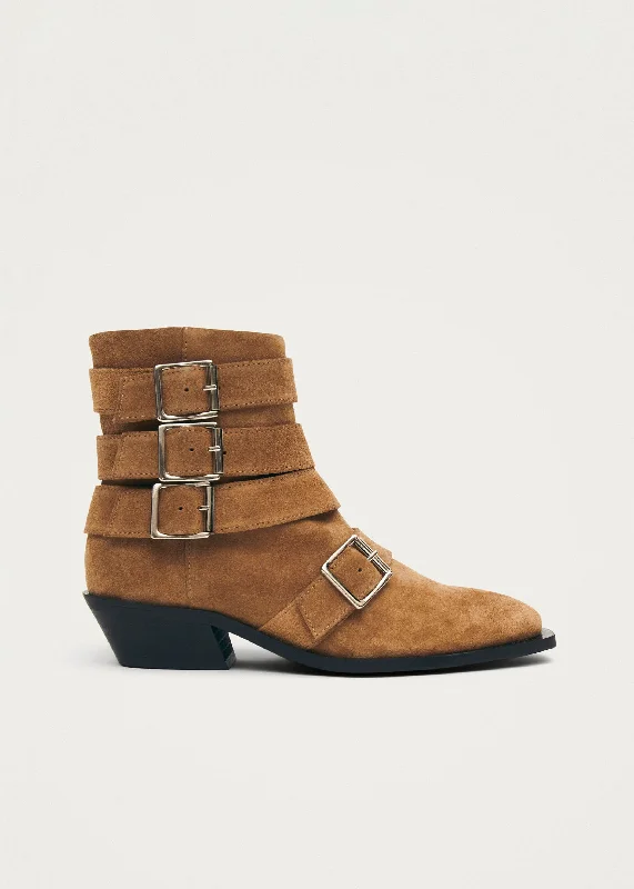 Eras Suede Tan Leather Ankle Boots