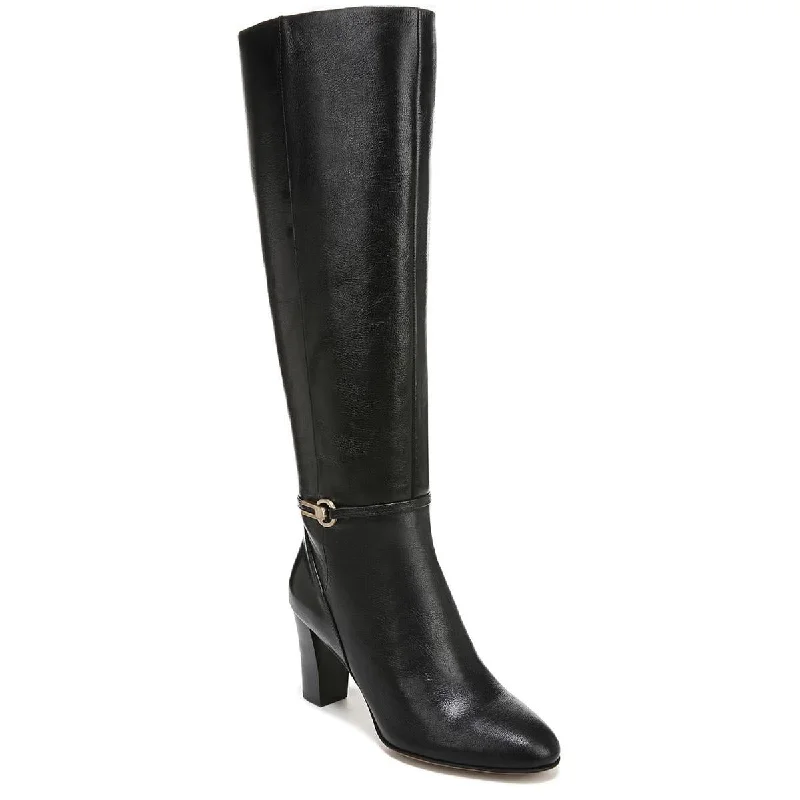 Franco Sarto Womens Palermo Leather Block Heel Knee-High Boots