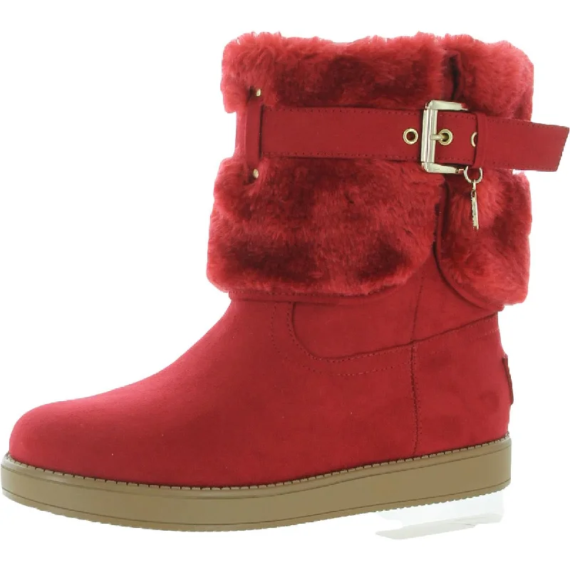 GBG Los Angeles Womens Adlea Faux-Suede Slip-On Winter & Snow Boots