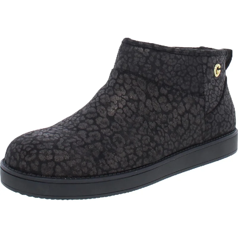 GBG Los Angeles Womens Alena Faux Fur Slip-On Ankle Boots