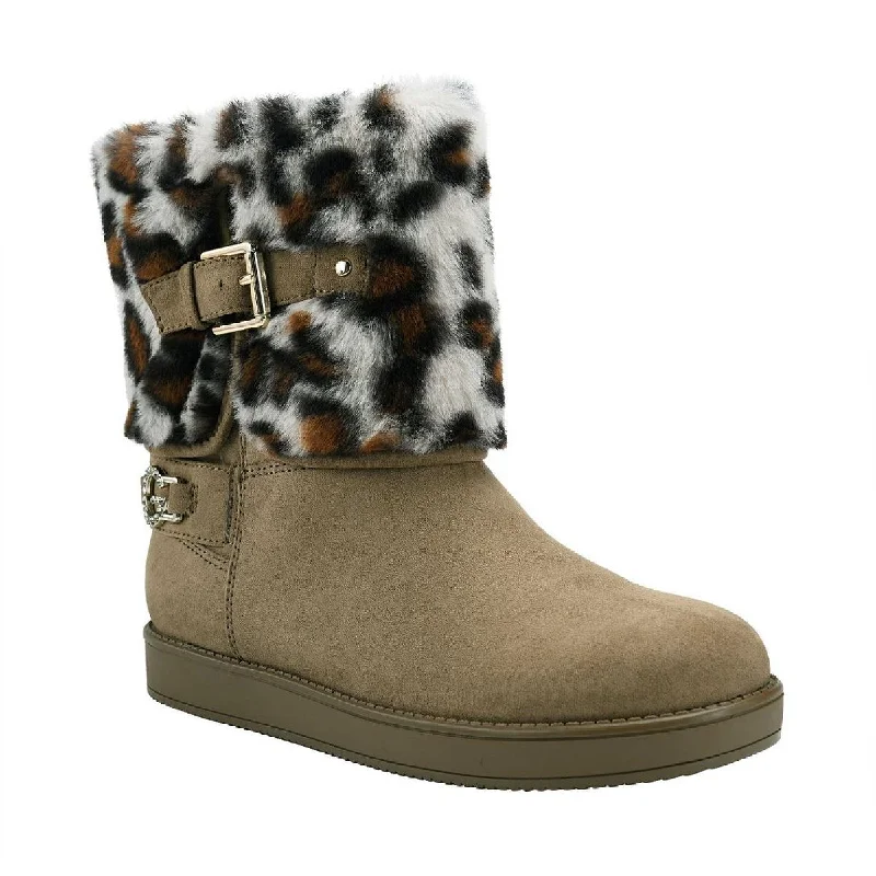 GBG Los Angeles Womens Aleya Faux Suede Cold Weather Ankle Boots