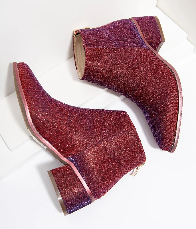 Iridescent Wine Sparkle Booties