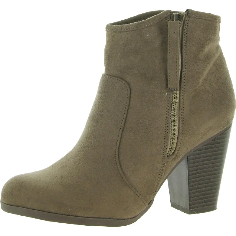 Journee Collection Womens Link Faux Suede Almond Toe Booties