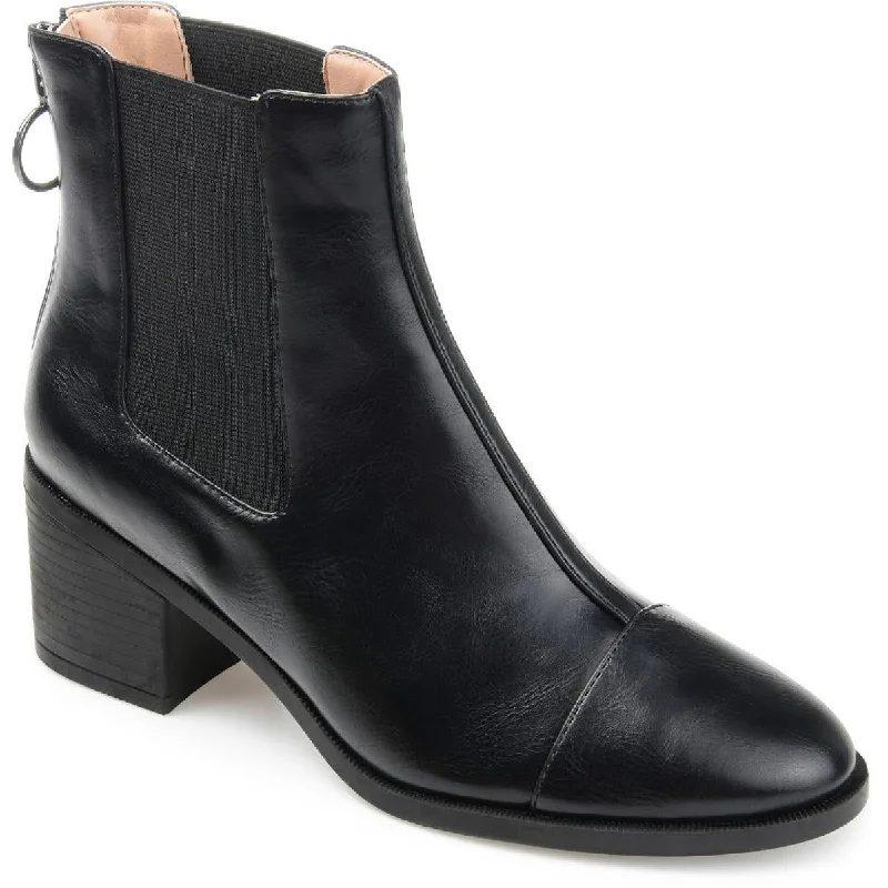 Journee Collection Womens Nigella Faux Leather Slip On Chelsea Boots