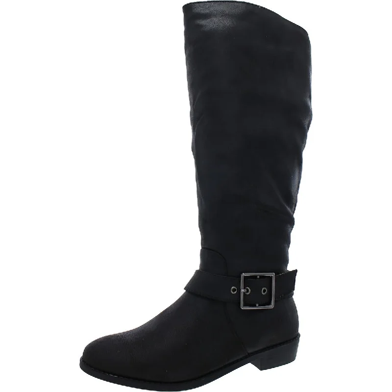 Journee Collection Womens Winona Zipper Faux Leater Knee-High Boots