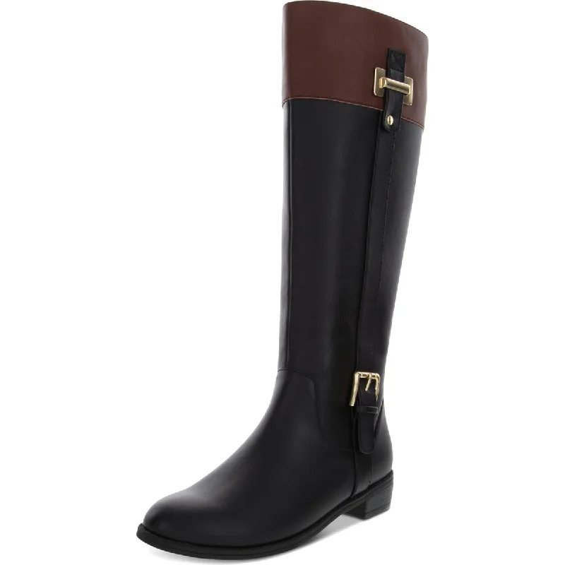 Karen Scott Womens Deliee 2 Zipper Round Toe Riding Boots