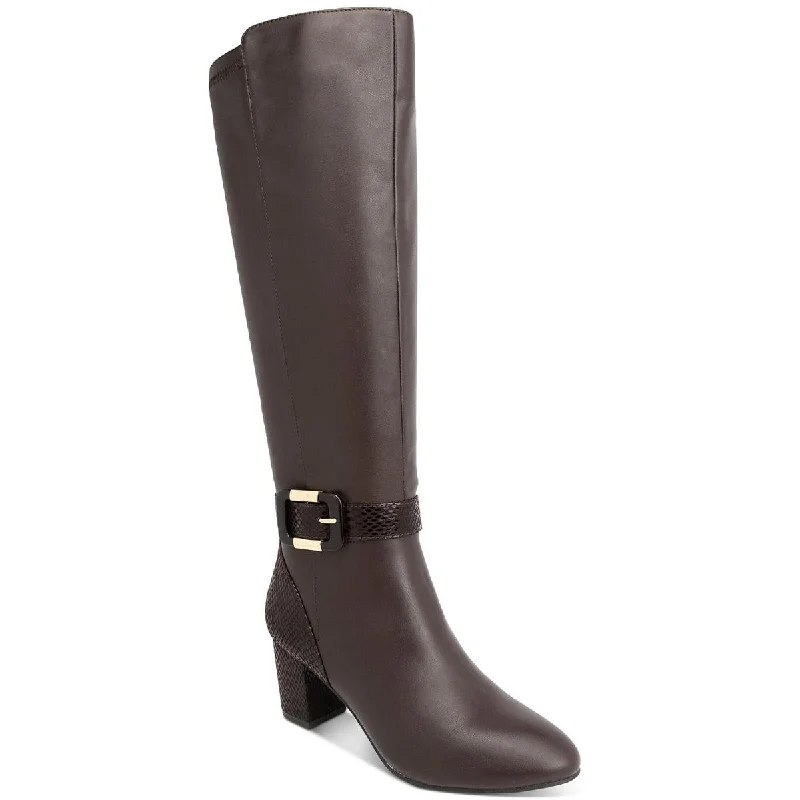 Karen Scott Womens Isabell Faux Leather Tall Knee-High Boots