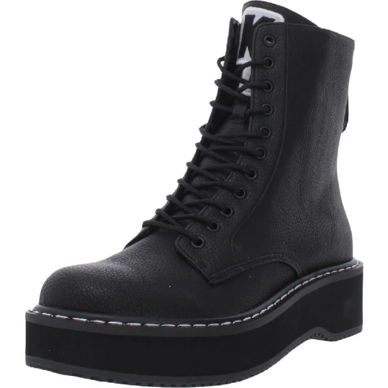 Kendall + Kylie Hunt Women's Faux Leather Lace-Up Combat Boot