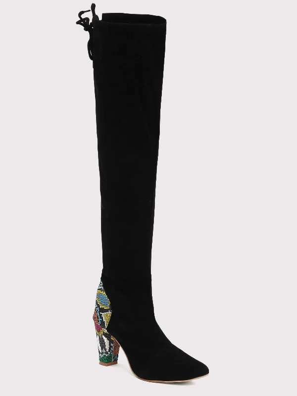 Modello Multicolored Heel Boots - Black