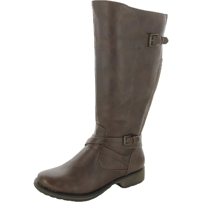 Naturalizer Womens Stanton Faux Leather Wide Calf Knee-High Boots