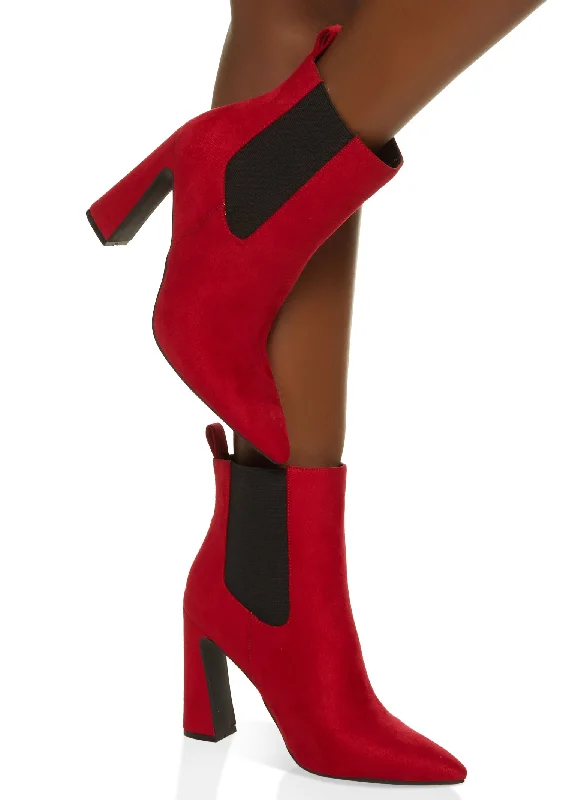 Pointed Toe High Heel Booties