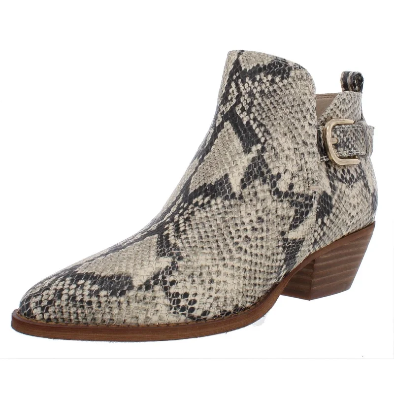 Sam Edelman Womens Neena Leather Snake Print Ankle Boots