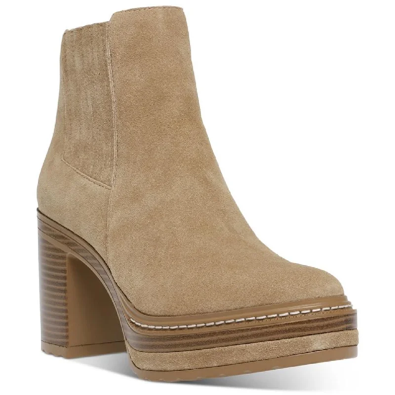 Steve Madden Womens Searches Suede Block Heel Ankle Boots