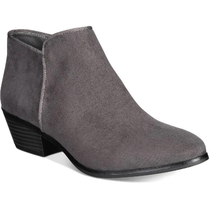 Style & Co. Womens Wileyy Faux Suede Zipper Booties