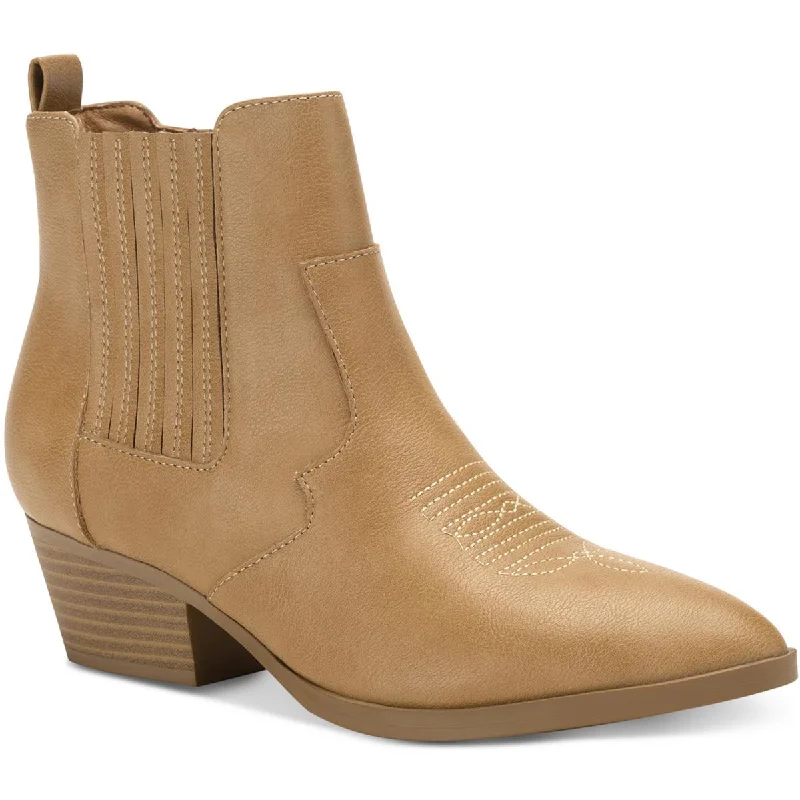 Sun + Stone Womens Grangerr  Faux Leather Booties