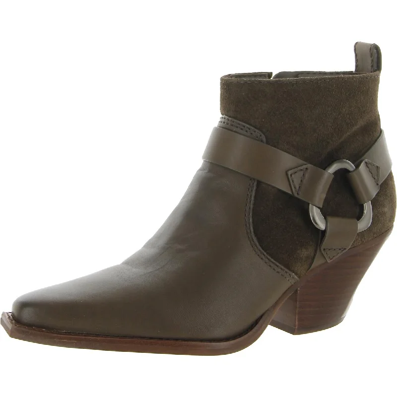 Vince Camuto Womens NENANIE Leather Zipper Ankle Boots