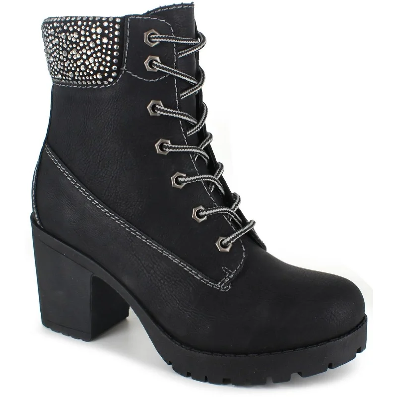 Zigi Soho Womens Destiny Rhinestones Lug Sole Booties