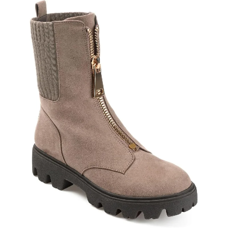 Journee Collection Womens Estee Faux Suede Front Zip Chelsea Boots