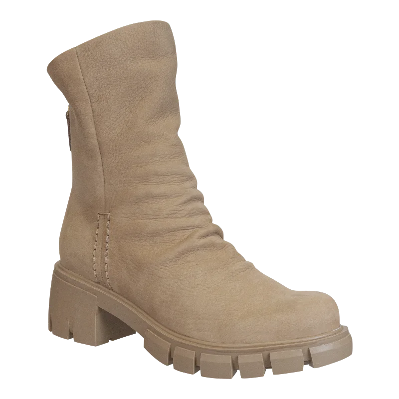 NAKED FEET - PROTOCOL in BEIGE Heeled Mid Shaft Boots