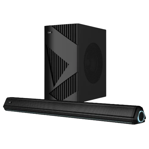 boAt Aavante Bar 1550 Pro | 160W RMS 2.1 Channel Soundbar, Wired Subwoofer, Multiple EQ Modes, LED Lights, AUX, USB, Optical