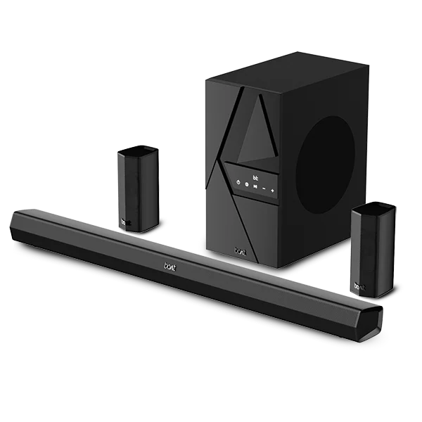 boAt Aavante Bar 3500 | Bluetooth Soundbar with 500W RMS Immersive Sound, 5.1 Channel with Subwoofer, Wired Rear Speakers