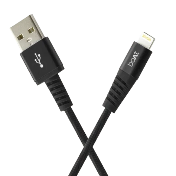 Para-Armour Lightning Cable MFI Certified 1.5M | Apple Certified Lightning Cable with 480mbps Data Transfer Speed, Metal Braided, Durable Connectors