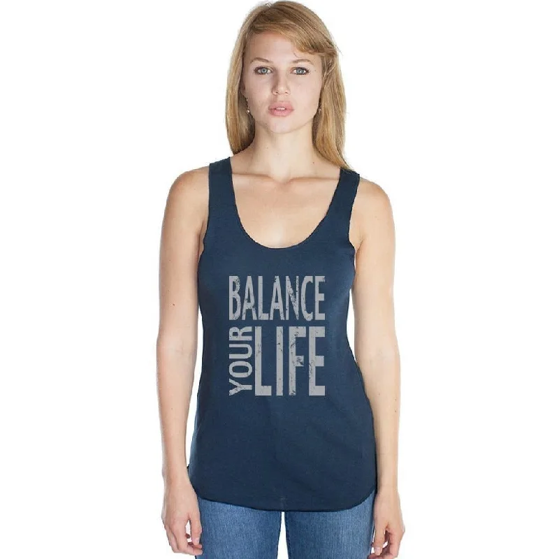 Women's Bamboo Organic Yoga Tank - Balance Your Life - Made in America