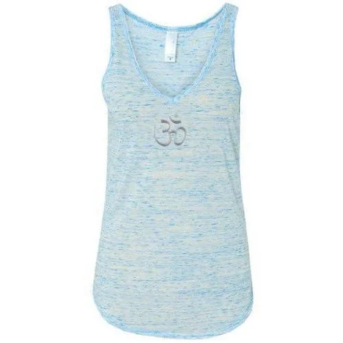 Womens Hindu Flowy V-Neck Tank Top - Middle Print