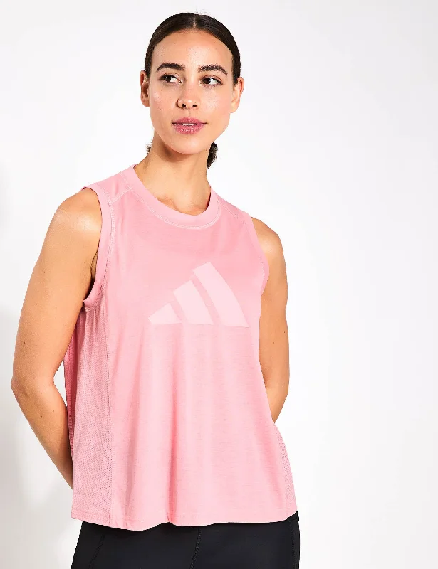 Train Essentials Big Performance Logo Training Tank Top - Semi Pink Spark/Pink Spark