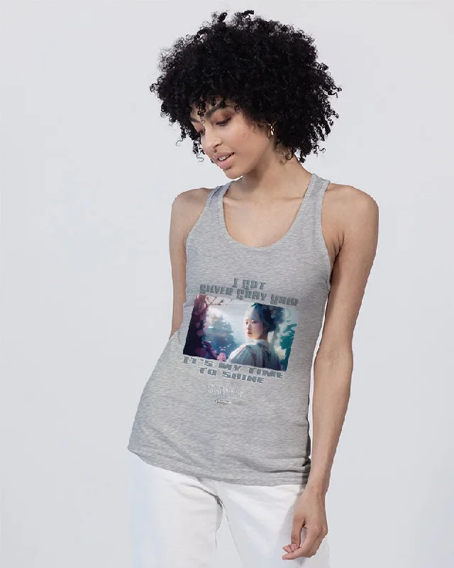 Asian sister with silver grey hair Unisex Jersey Tank | Bella + Canvas