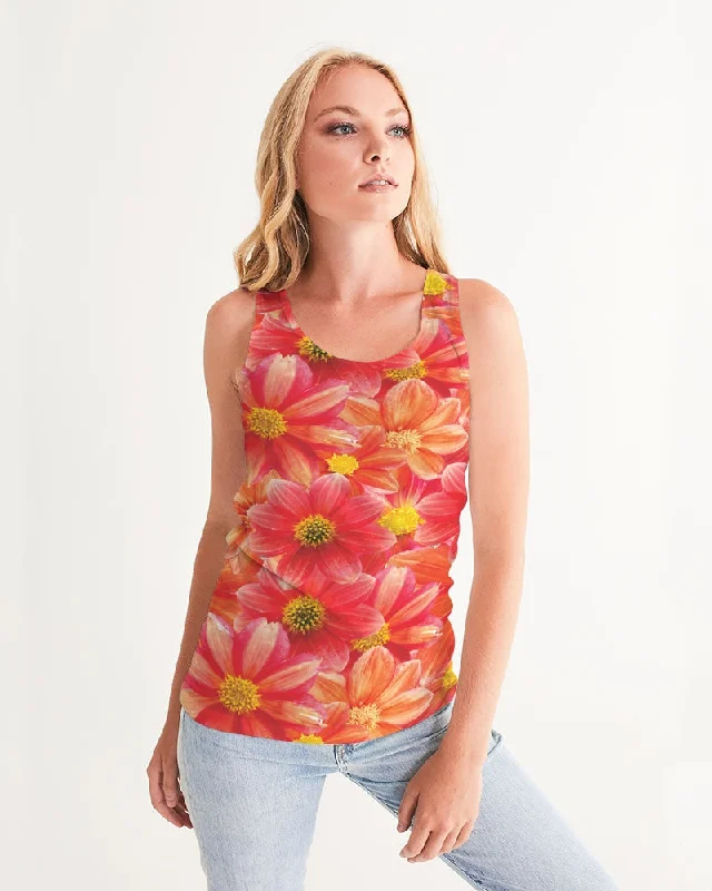 Beautiful blood orange flower design Women's All-Over Print Tank