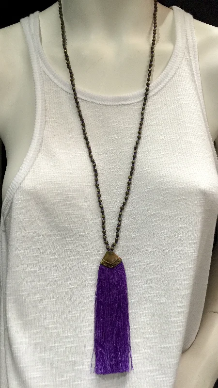 Brass Beads Tassel Necklace