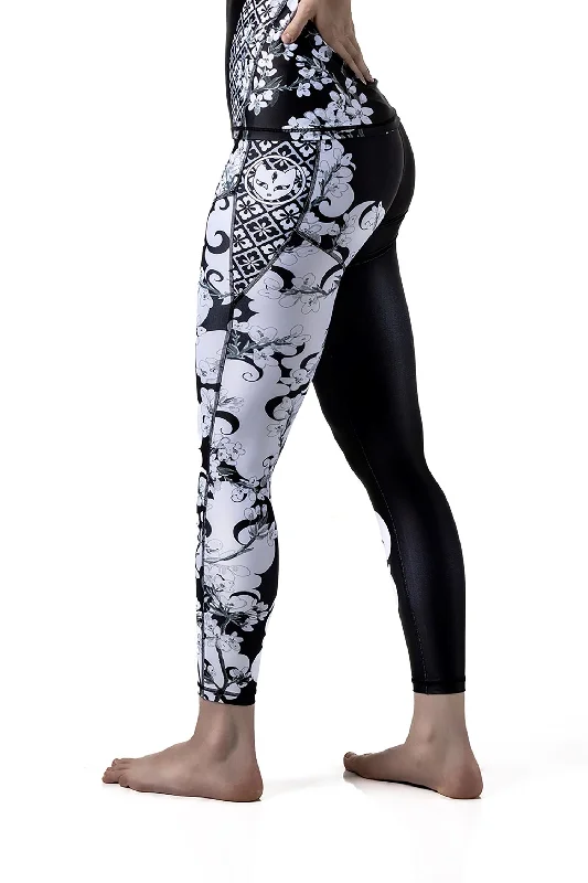 Women's Cherry Blossom Ranked Jiu Jitsu Art Wear Spats