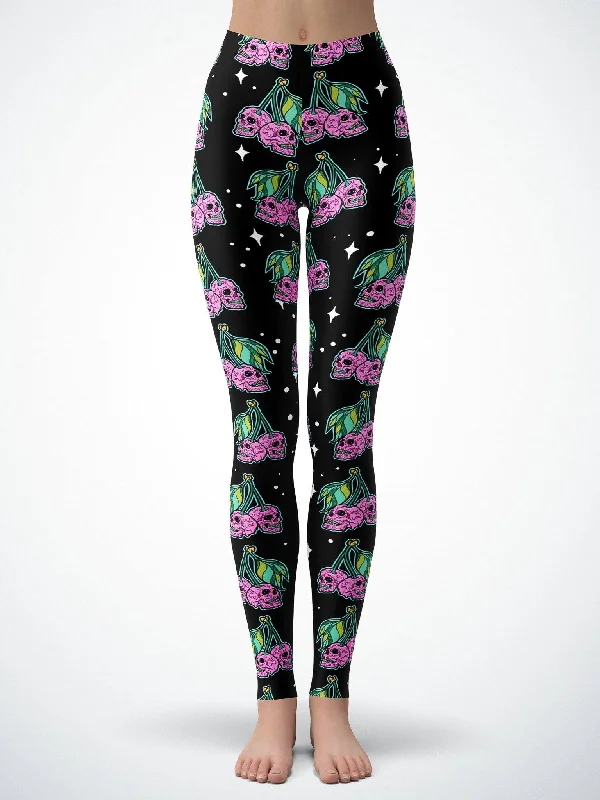 Cherry Skull (Black) Tights