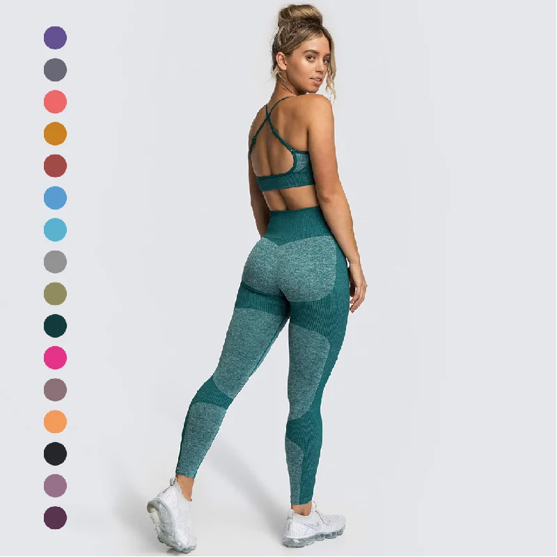 Custom Seamless Sports Bra High Waist Leggings Workout Gym Fitness Running Yoga