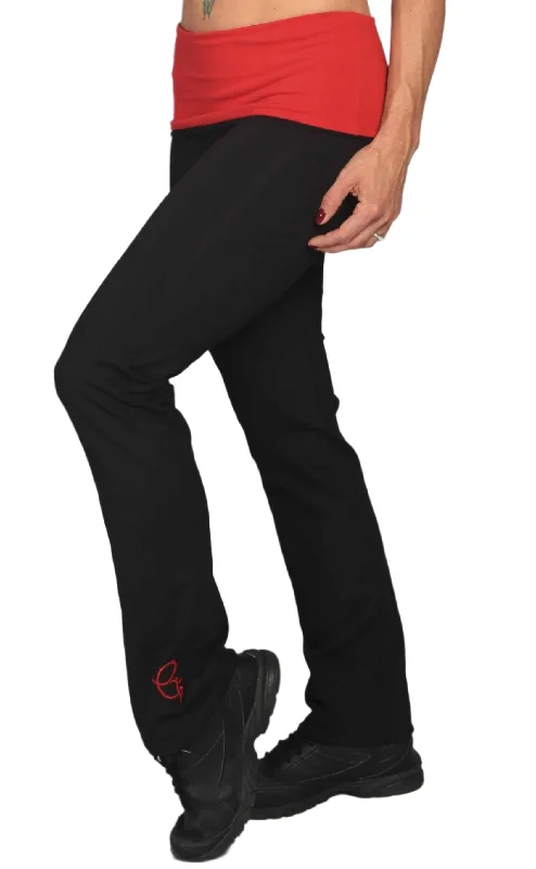 Equilibrium Activewear Roll Down Daisy Pant Red LP298