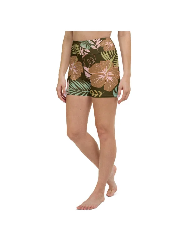 Fall Floral Yoga Shorts