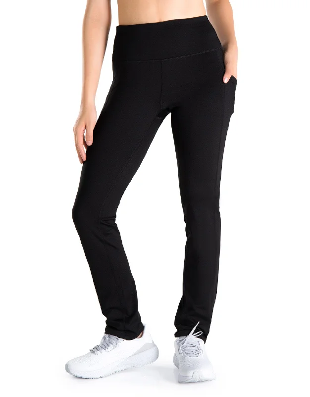 Fleece Lined Straight Leg Pants, Side Pockets