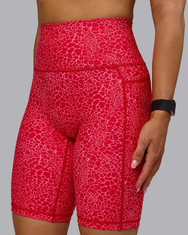 Fusion Bike Shorts - Red Vitality Print