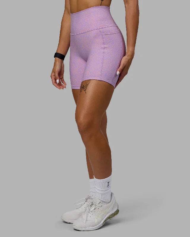 Fusion Mid-Length Shorts - Pale Lilac Vitality Print