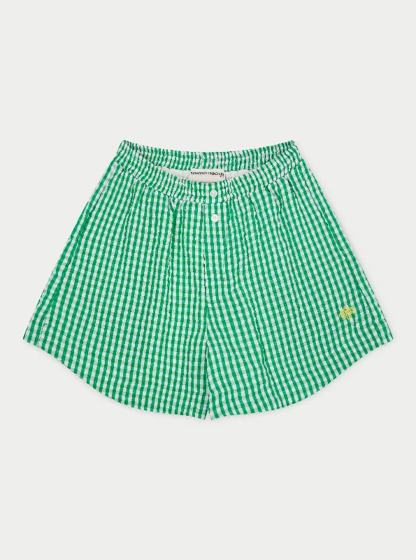 GINGHAM SHORTS - GREEN