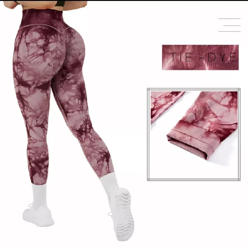 Maroon Tie Dye Legging