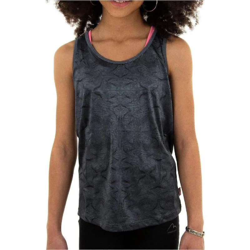 More Mile Racer Back Girls Running Vest - Grey